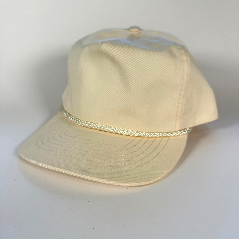 Otto Vintage Adjustable Snapback Rope Hat Cap Solid Pale Yellow Blank‎ One Size